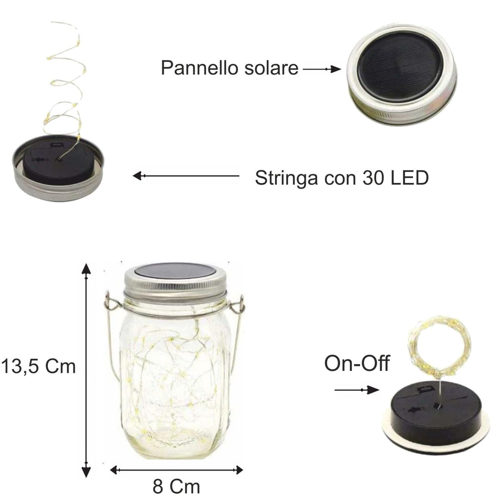 LAMPADA SOLARE BARATTOLO VETRO