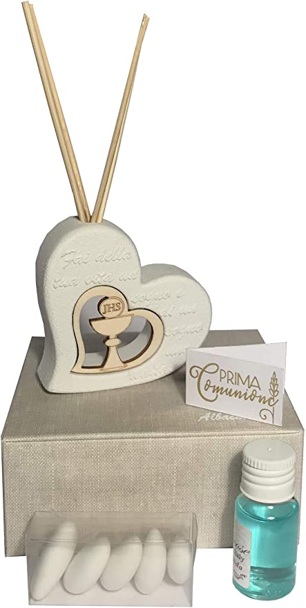 Bomboniera cuore diffusore con applicazione calice