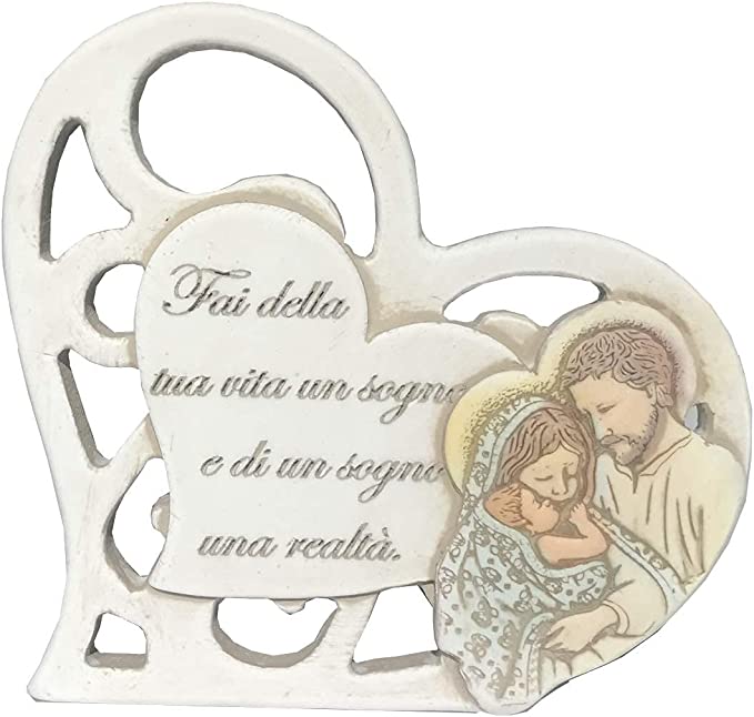 bomboniera sacra famiglia in bassorilievo
